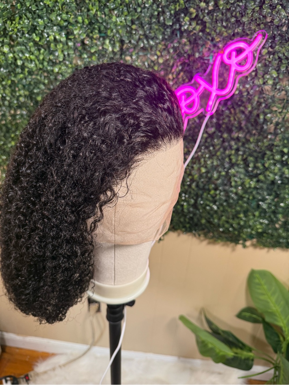 Natural Curly Lace Front Wig - Black